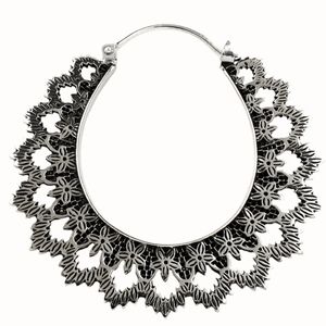 Maya Jewelry Silver Etched Hoop Earrings